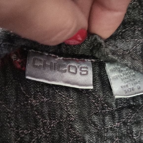 Chico's Black Jacket with Red Interior - Picture 3 of 5